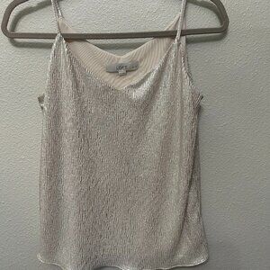 LOFT Petite Silver Metallic Tank Top NWT Size XSP